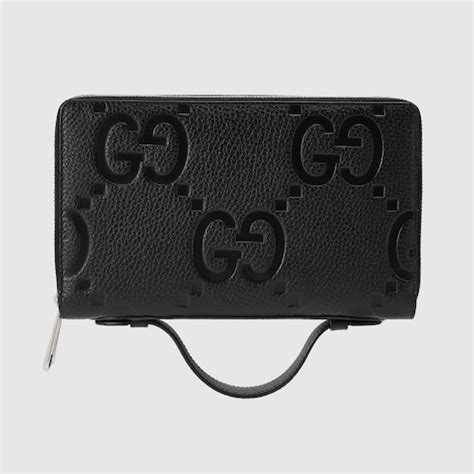 porte documents gucci|Jumbo GG travel document case in black leather .